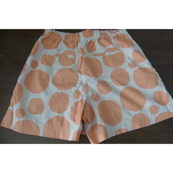 Marimekko Uniqlo Linen Blend Polka Dot Shorts Waist 30-31 Tie Orange Loose Fit - Picture 9 of 9